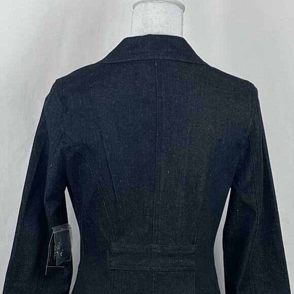 Anthropologie Nicole Miller Cottage Boho Cropped Blazer Jean Jacket NWT Size 4 - Picture 5 of 11